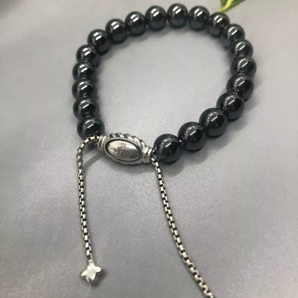 DAVID YURMAN Shiny Hematite Bead Bracelet …